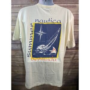 Vintage 90s Nautica Made in USA sailing shirt Size Large Bermuda